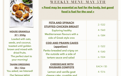 Featured Menu: April 28 – May 5