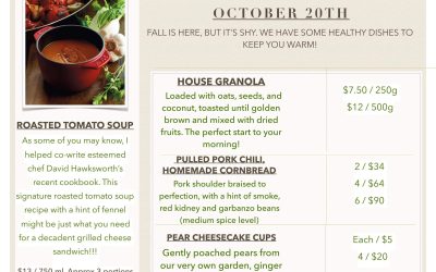 Featured Menu: Oct 13 – 20