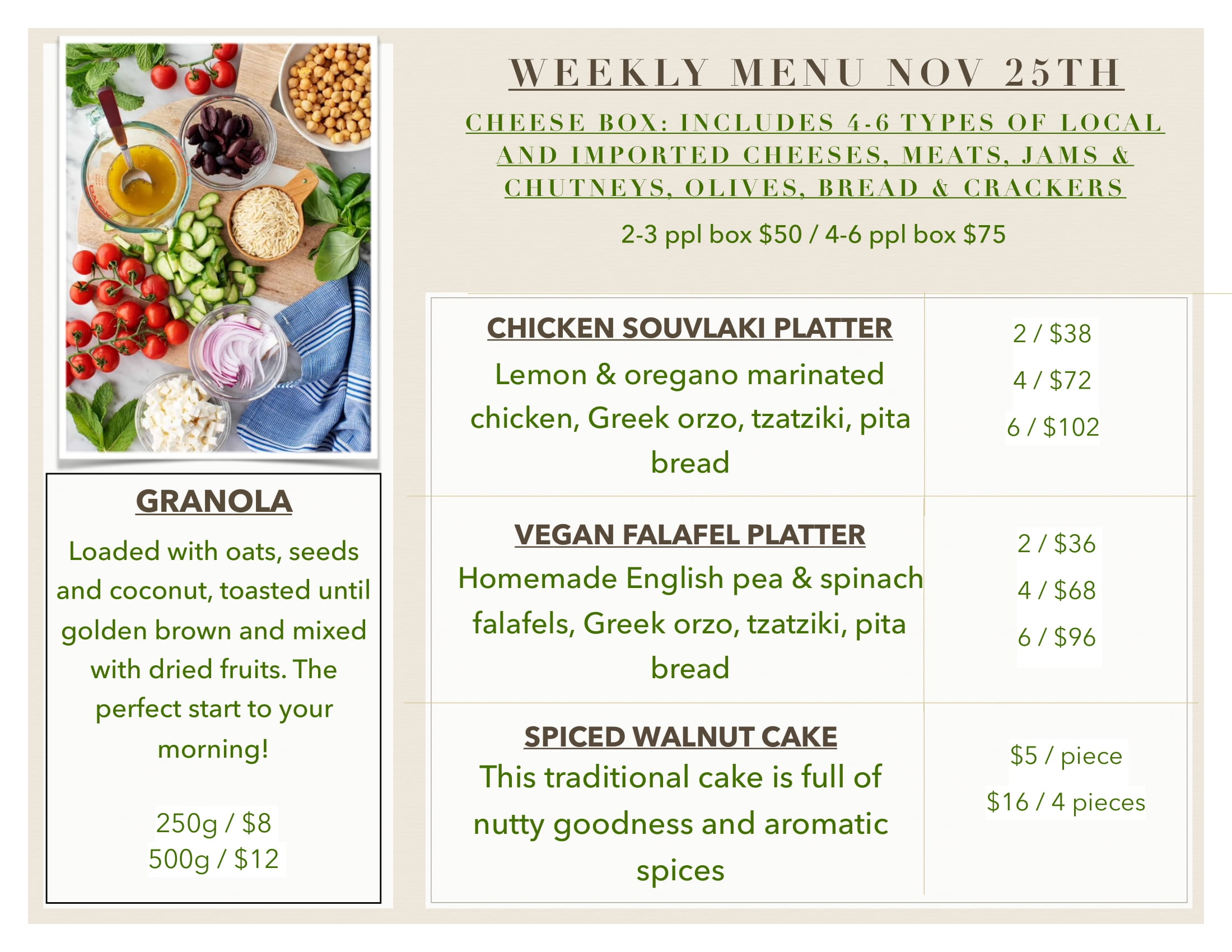 Featured Menu: November 22 – November 29, 2024